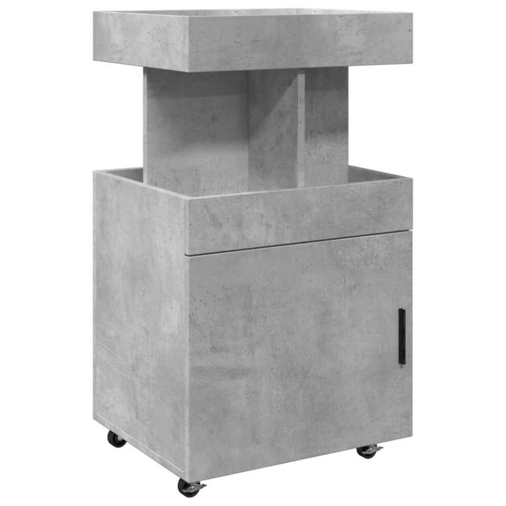 (concrete grey) vidaXL Bar Cart Kitchen Trolley Food Drink Cart Concrete Grey Engineered Wood