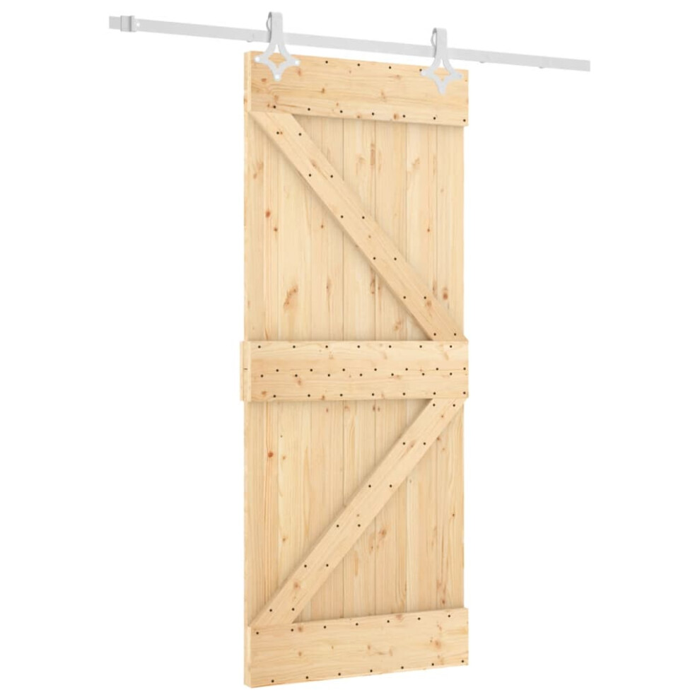 vidaXL Sliding Door with Hardware Set Interior Door Barn Door Solid Wood Pine