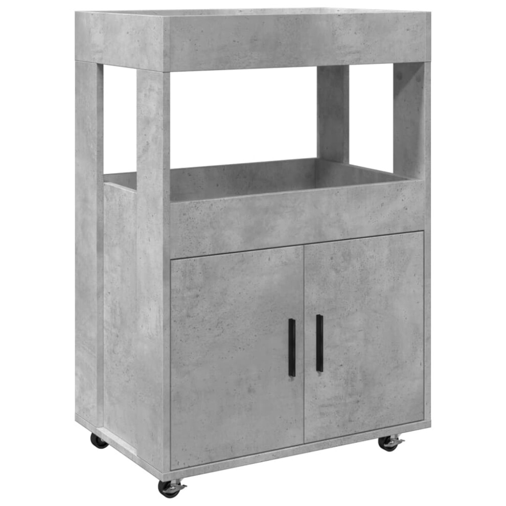 Vidaxl (Concrete ) Bar Cart Kitchen Trolley Rolling Cart Serving Cart Engineered Wood Grey