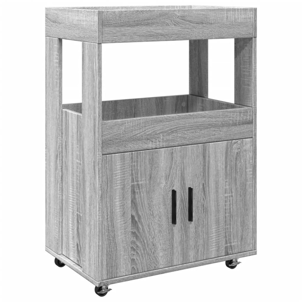 Vidaxl ( Sonoma) Bar Cart Kitchen Trolley Rolling Cart Serving Cart Engineered Wood Grey