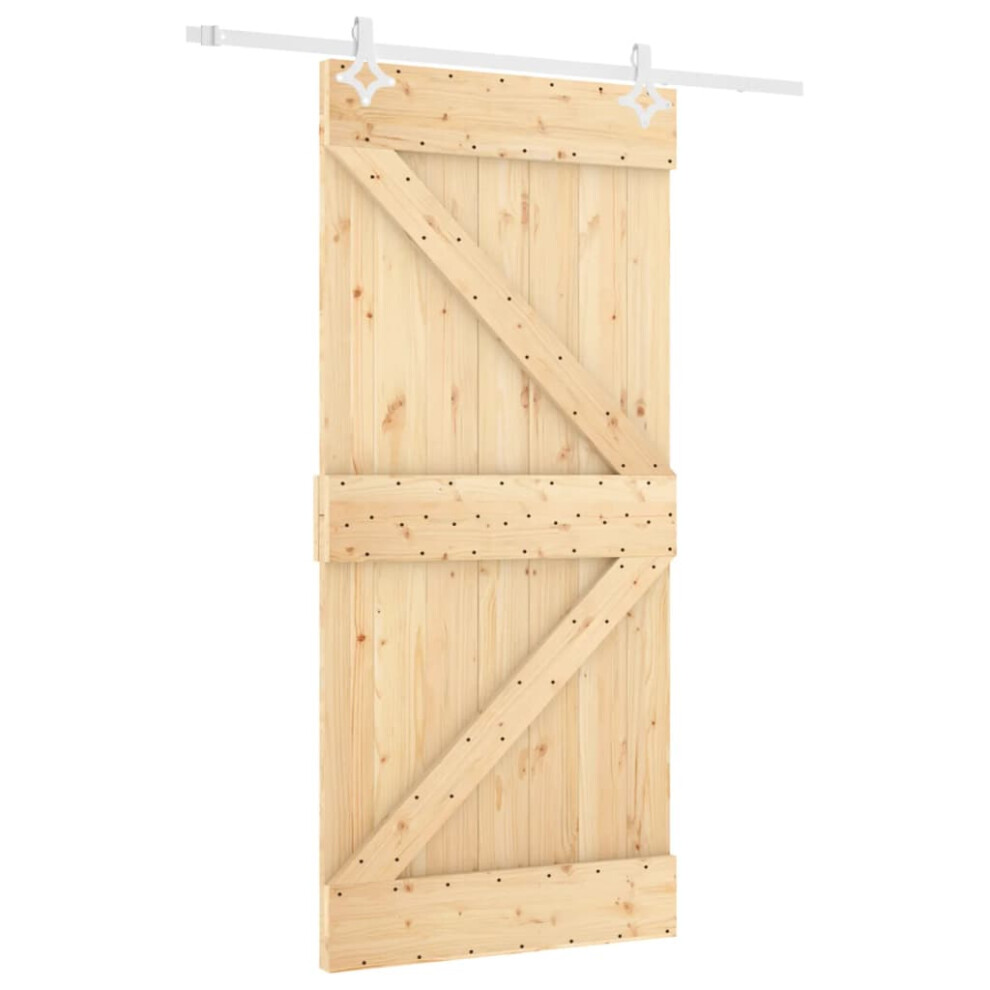 vidaXL Sliding Door with Hardware Set Interior Door Barn Door Solid Wood Pine