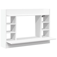 (white) vidaXL Wall-Mounted Desk Home Folding Table Drop-Leaf Table Engineered Wood