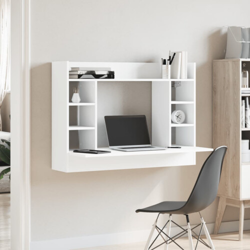 VidaXL (white) vidaXL Wall-Mounted Desk Home Folding Table Drop-Leaf Table Engineered Wood 2
