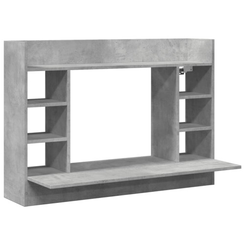 VidaXL (concrete grey) vidaXL Wall-Mounted Desk Home Folding Table Drop-Leaf Table Engineered Wood