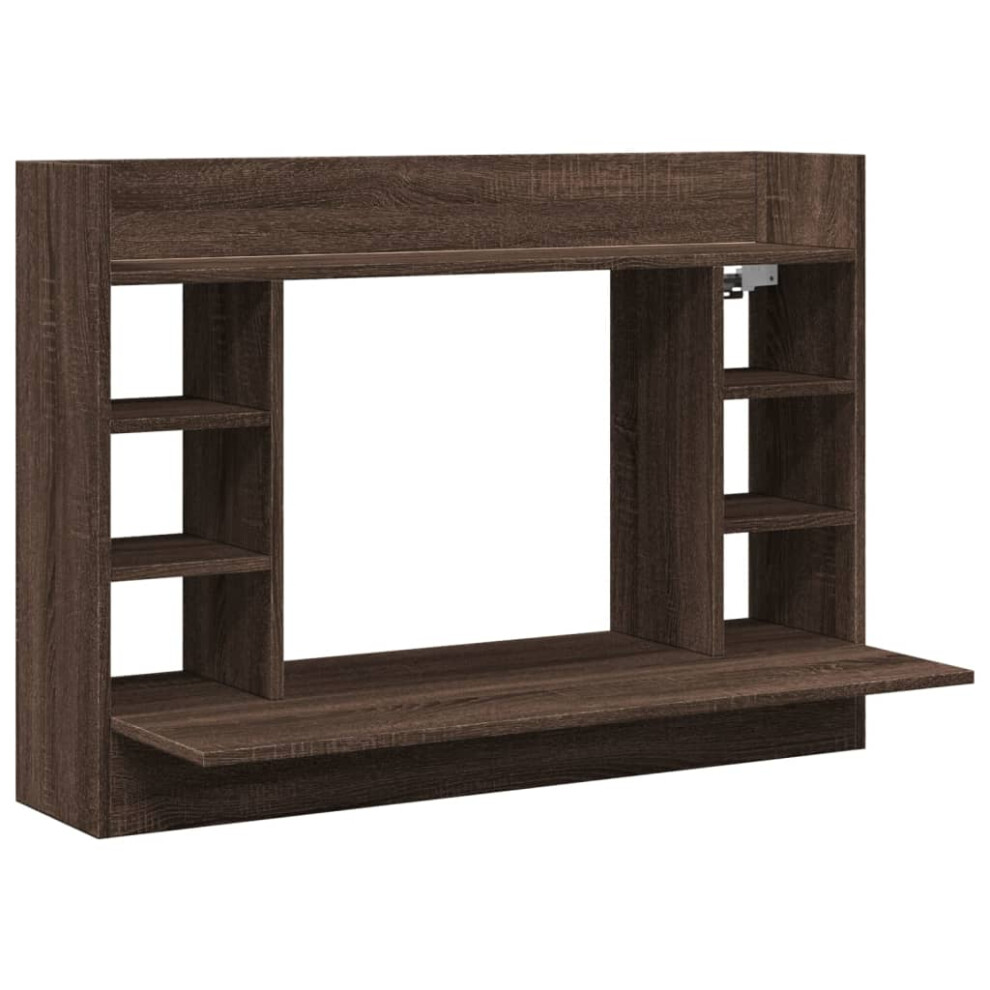 Vidaxl (Brown Oak) Wall-Mounted Desk Home Folding Table Drop-Leaf Table Engineered Wood