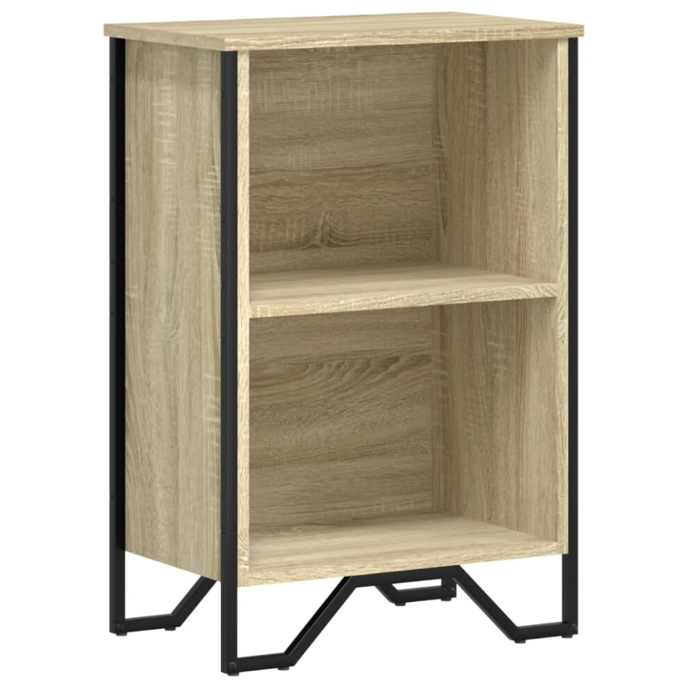 vidaXL Bookcase - 2 Shelf - Sonoma Oak - Brown - Image 2
