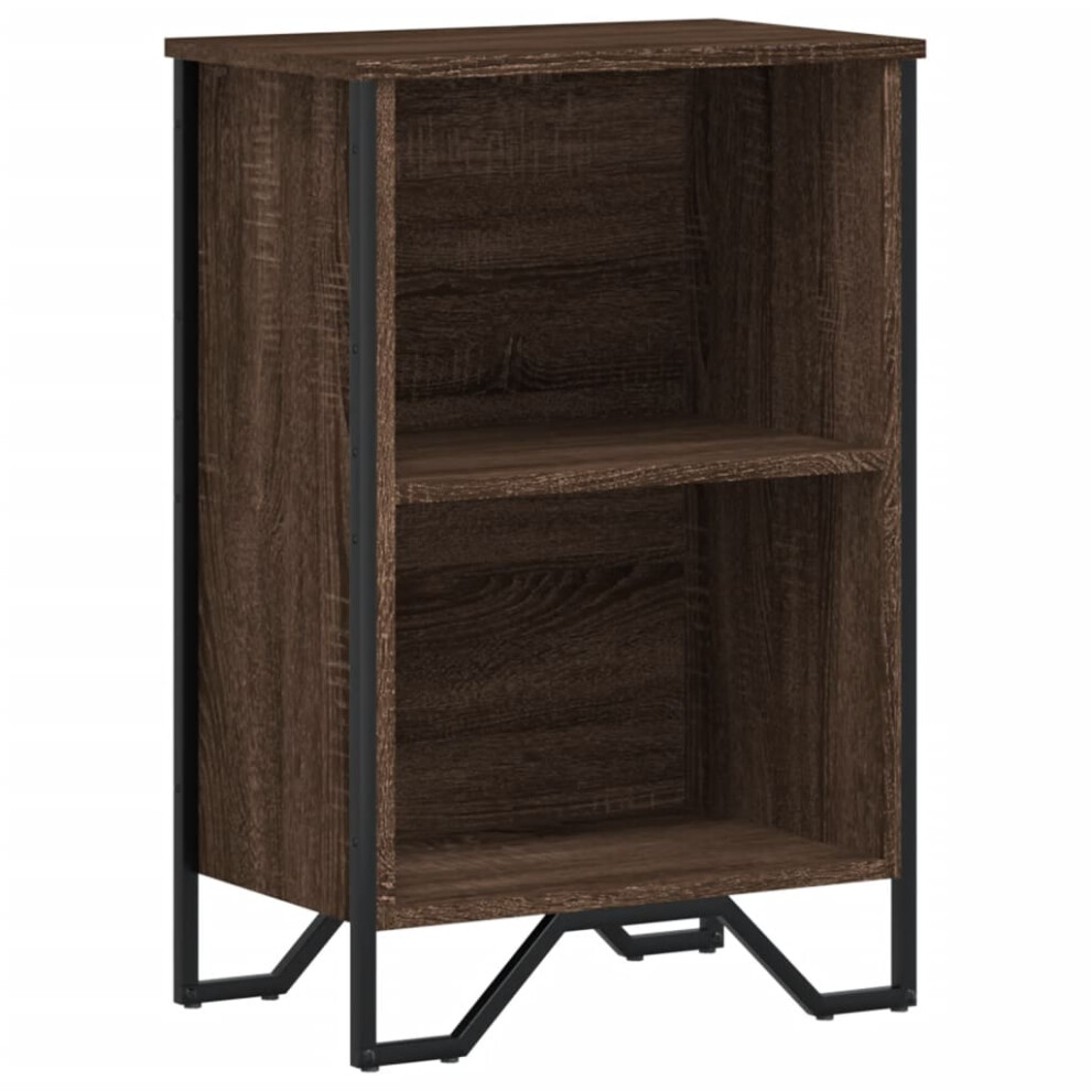 VidaXL Oak Bookcase 2 Shelf Brown - Image 3