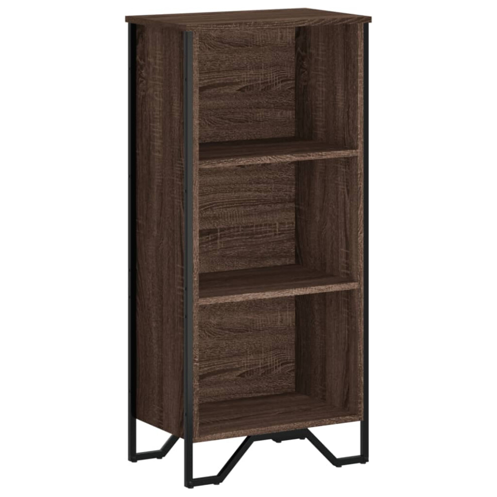 vidaXL - Bookcase - 3 Tier - Oak - Brown - 50x31x106 cm - Image 2
