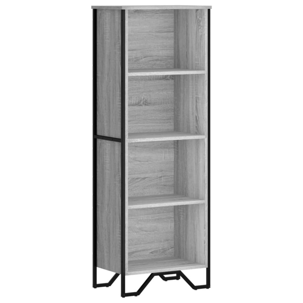 vidaXL - Bookcase - 4-Tier Storage Shelving Unit - 50x31x137.5 cm - Grey - Image 2