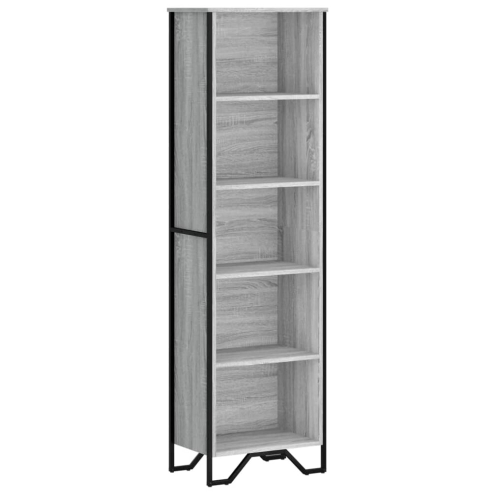 (grey sonoma, 50 x 31 x 169 cm) vidaXL Bookcase Bookshelf Book Rack Storage Cabinet Sonoma Oak Engineered Wood