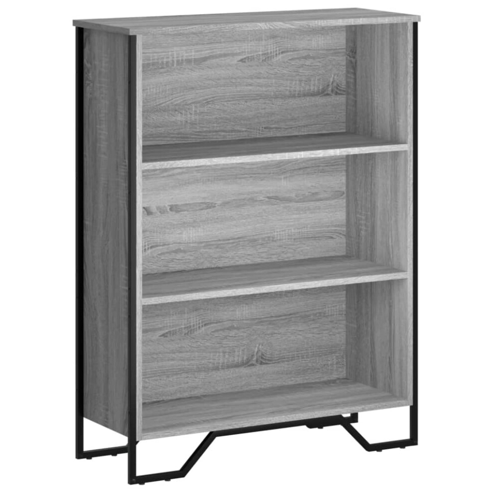 (grey sonoma, 80 x 31 x 106 cm) vidaXL Bookcase Bookshelf Book Rack Storage Cabinet Sonoma Oak Engineered Wood