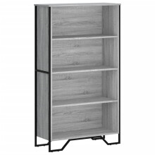 (grey sonoma, 80 x 31 x 137.5 cm) vidaXL Bookcase Bookshelf Book Rack Storage Cabinet Sonoma Oak Engineered Wood