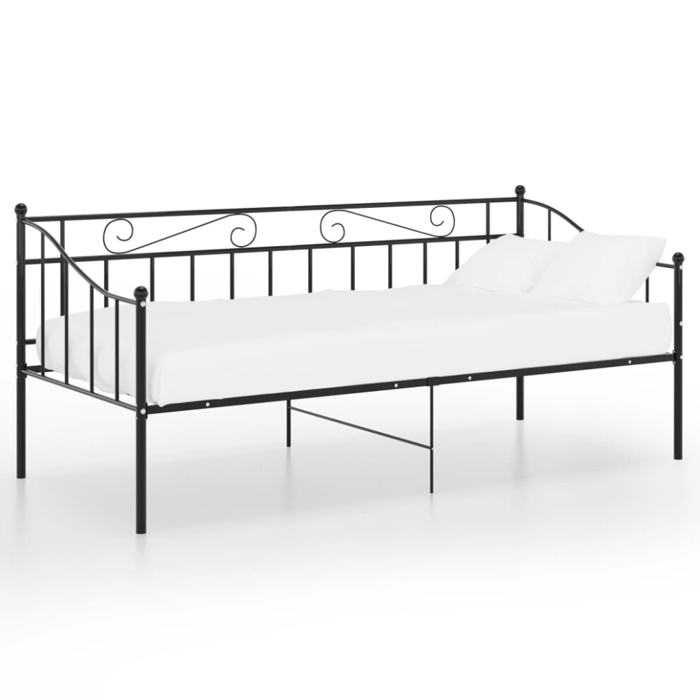 vidaXL Sofa Bed Frame Black Metal Sleepover Occasional Guest Rest Living Room