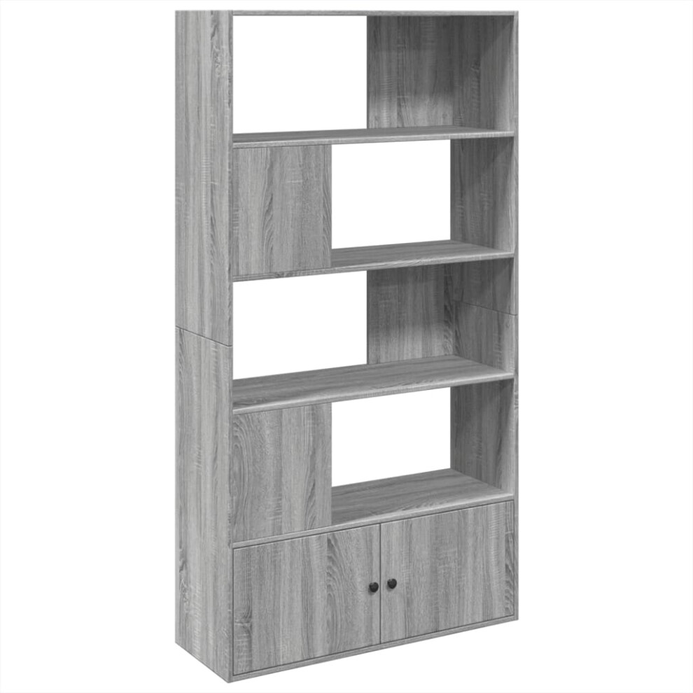 Vidaxl ( Sonoma, 100 X 36 X 189 Cm) Bookcase Bookshelf Book Rack Storage Cabinet Cupboard Engineered Wood Grey