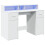 VidaXL vidaXL Desk with LED Lights Writing Table Working Table White Engineered Wood 3