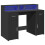 VidaXL vidaXL Desk with LED Lights Writing Table Working Table Black Engineered Wood 3