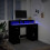 VidaXL vidaXL Desk with LED Lights Writing Table Working Table Black Engineered Wood 5