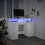 VidaXL vidaXL Desk with LED Lights Writing Table Working Table White Engineered Wood 5