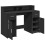 VidaXL vidaXL Desk with LED Lights Writing Table Working Table Black Engineered Wood 9