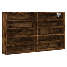 (smoked oak, 100 x 15 x 58 cm) vidaXL Vitrine Cabinet Wall Mounted Cabinet Floating Cabinet Engineered Wood