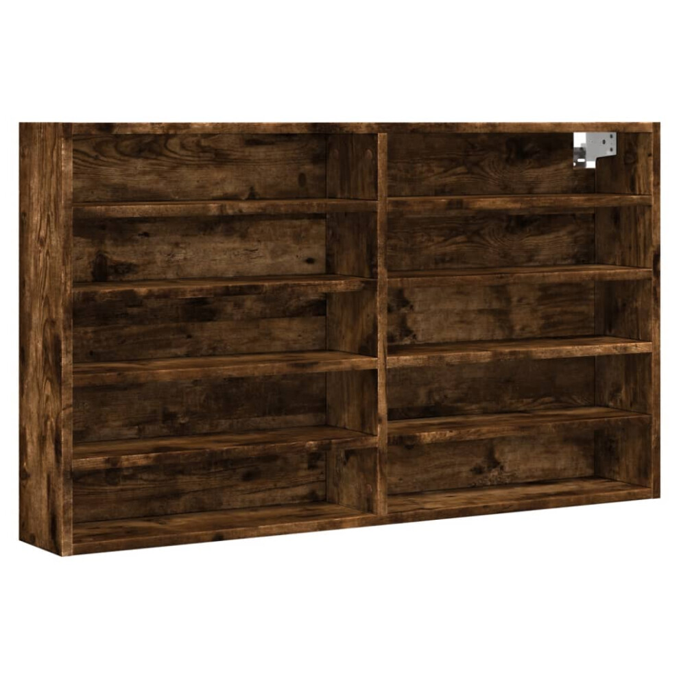 (smoked oak, 100 x 15 x 58 cm) vidaXL Vitrine Cabinet Wall Mounted Cabinet Floating Cabinet Engineered Wood