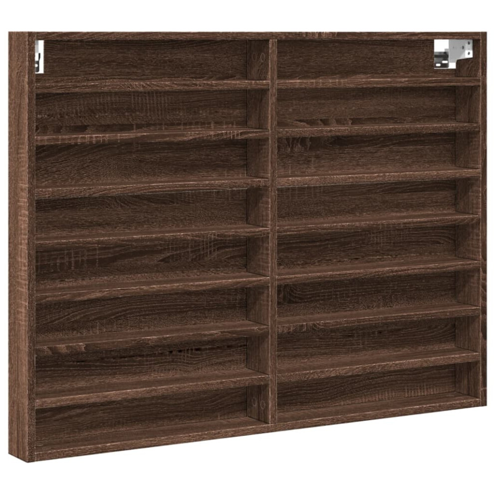 (brown oak, 100 x 8.5 x 75 cm) vidaXL Vitrine Cabinet Wall Mounted Cabinet Floating Cabinet Engineered Wood