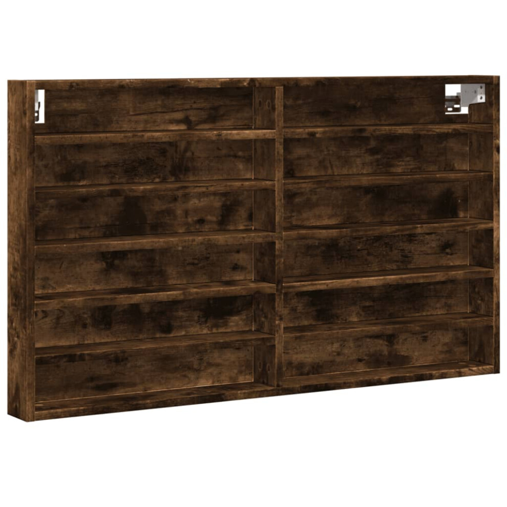 (smoked oak, 100 x 8.5 x 58 cm) vidaXL Vitrine Cabinet Wall Mounted Cabinet Floating Cabinet Engineered Wood