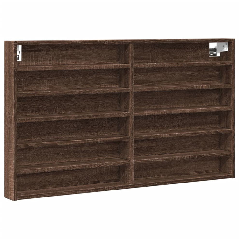 (brown oak, 100 x 8.5 x 58 cm) vidaXL Vitrine Cabinet Wall Mounted Cabinet Floating Cabinet Engineered Wood