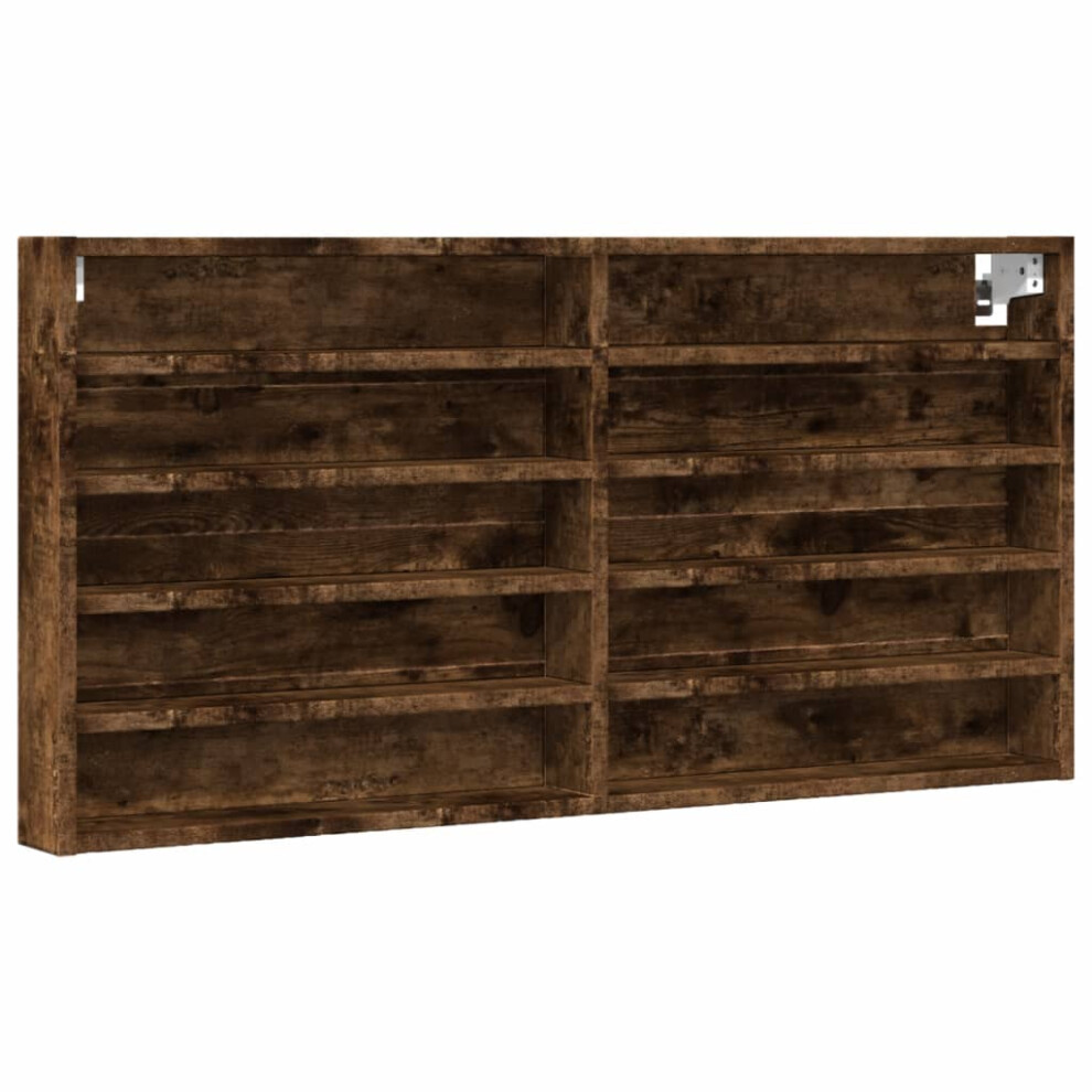 (smoked oak, 100 x 8.5 x 50 cm) vidaXL Vitrine Cabinet Wall Mounted Cabinet Floating Cabinet Engineered Wood