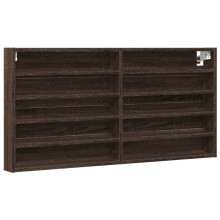(brown oak, 100 x 8.5 x 50 cm) vidaXL Vitrine Cabinet Wall Mounted Cabinet Floating Cabinet Engineered Wood