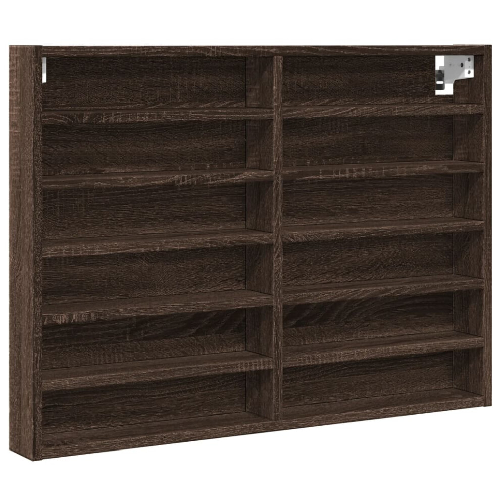 (brown oak, 80 x 8.5 x 58 cm) vidaXL Vitrine Cabinet Wall Mounted Cabinet Floating Cabinet Engineered Wood