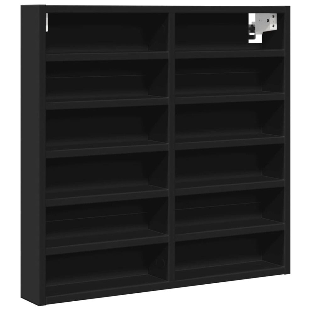 (black, 60 x 8.5 x 58 cm) vidaXL Vitrine Cabinet Wall Mounted Cabinet Floating Cabinet Engineered Wood