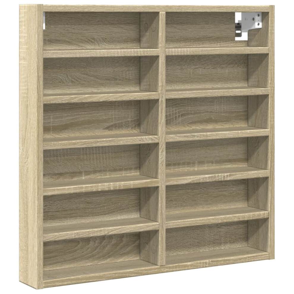 (sonoma oak, 60 x 8.5 x 58 cm) vidaXL Vitrine Cabinet Wall Mounted Cabinet Floating Cabinet Engineered Wood