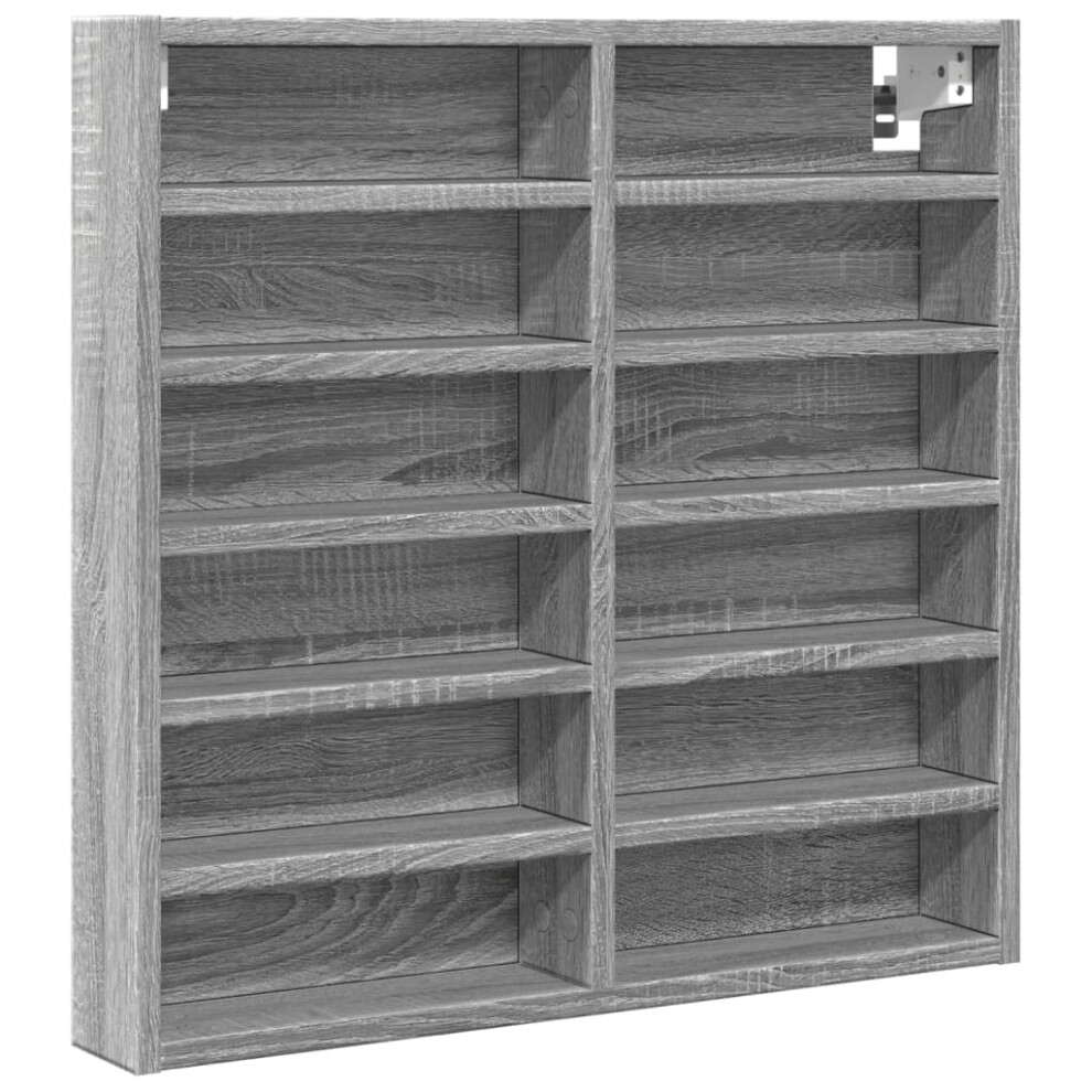 (grey sonoma, 60 x 8.5 x 58 cm) vidaXL Vitrine Cabinet Wall Mounted Cabinet Floating Cabinet Engineered Wood