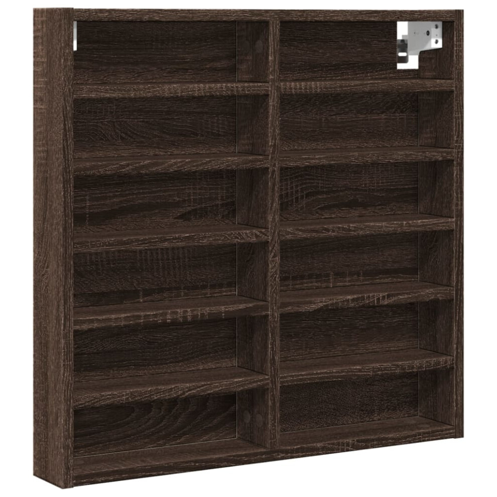 (brown oak, 60 x 8.5 x 58 cm) vidaXL Vitrine Cabinet Wall Mounted Cabinet Floating Cabinet Engineered Wood