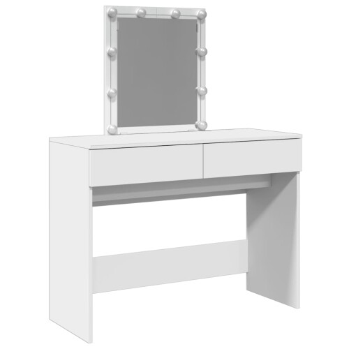 VidaXL (white) vidaXL Dressing Table with LED Cosmetic Table Vanity Makeup Table Smoked Oak 1