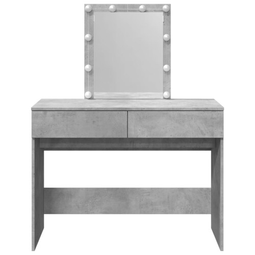 VidaXL (concrete grey) vidaXL Dressing Table with LED Cosmetic Table Vanity Makeup Table Smoked Oak 2