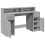 VidaXL vidaXL Desk with LED Lights Writing Working Table Grey Sonoma Engineered Wood 9