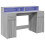 VidaXL vidaXL Desk with LED Lights Writing Working Table Grey Sonoma Engineered Wood 3