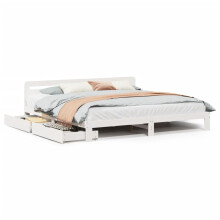 vidaXL Bed Frame without Mattress Bed Base White 200x200 cm Solid Wood Pine