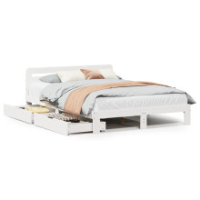 vidaXL Bed Frame without Mattress Bed Base White 160x200 cm Solid Wood Pine