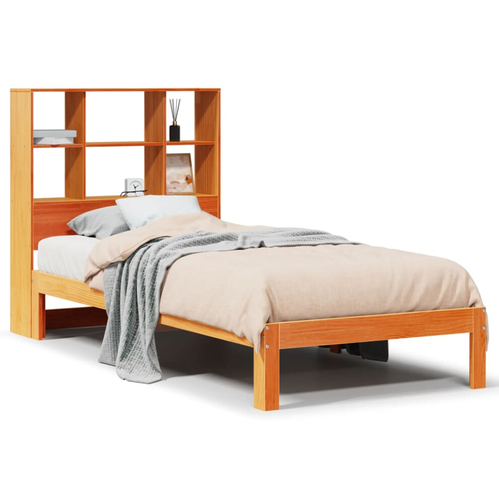 Vidaxl Bookcase Bed Without Mattress Bed Wax Brown 100X200cm Solid Wood Pine
