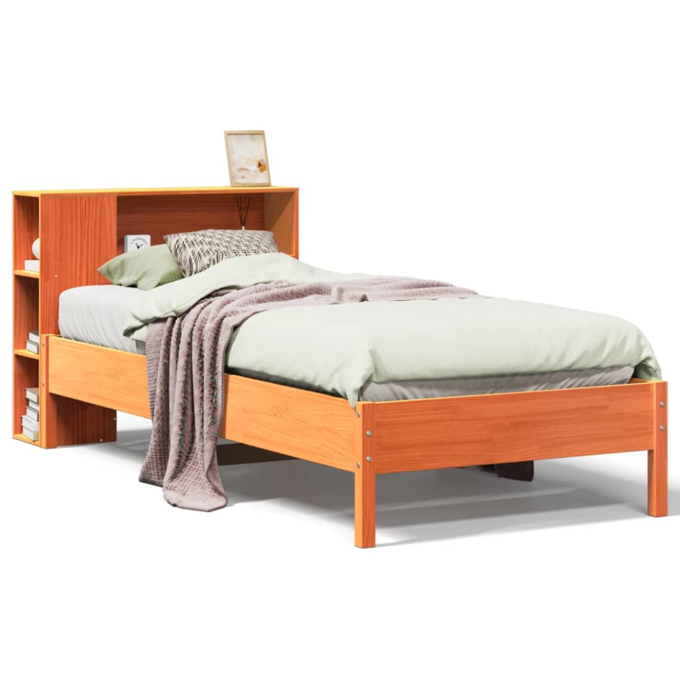Vidaxl Bookcase Bed Without Mattress Bed Wax Brown 100X200cm Solid Wood Pine
