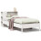 VidaXL vidaXL Bookcase Bed without Mattress Bed White Small Single Solid Wood Pine 2