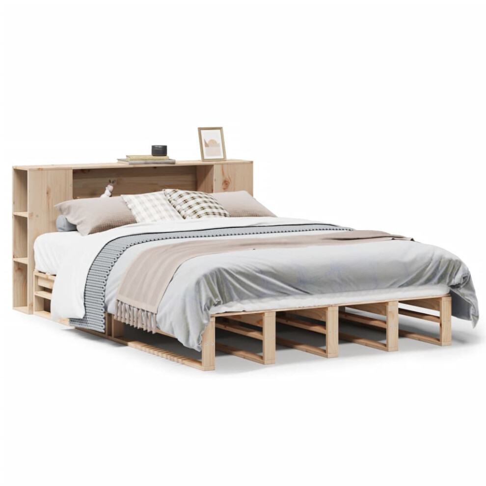 Vidaxl Bookcase Bed Without Mattress Bed Base Bedstead 120X200 Cm Solid Wood