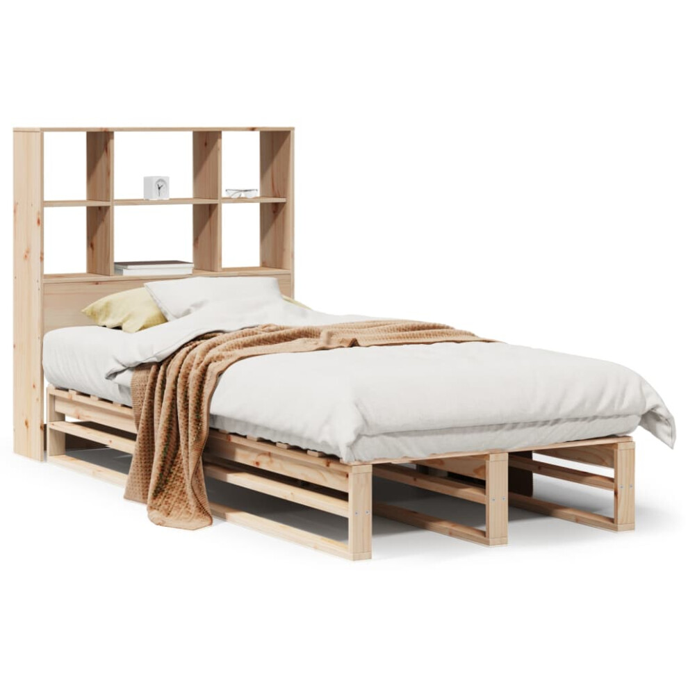 vidaXL Bookcase Bed without Mattress Bed Base Bedstead 100x200 cm Solid Wood