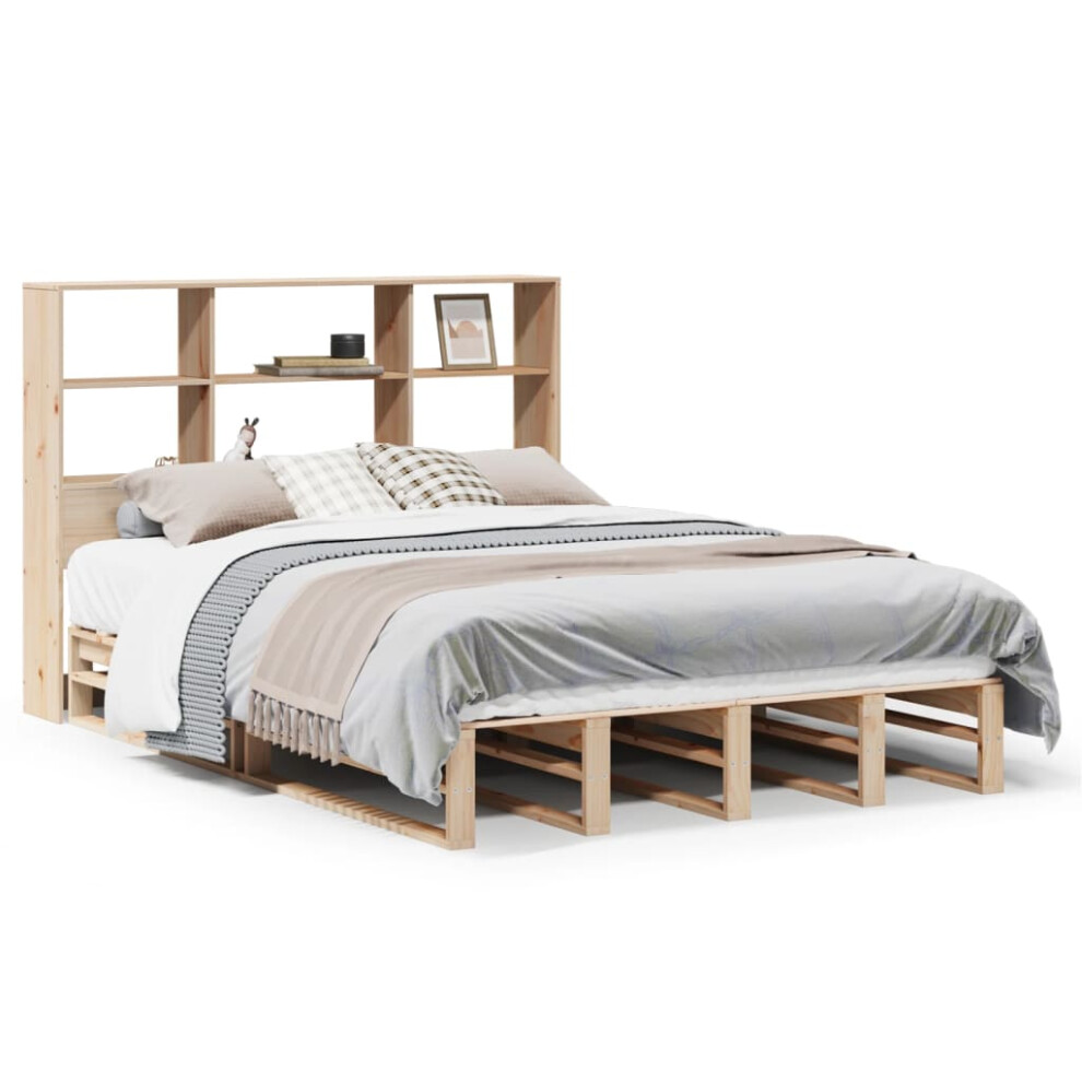 Vidaxl Bookcase Bed Without Mattress Bed Base Bedstead 120X200 Cm Solid Wood