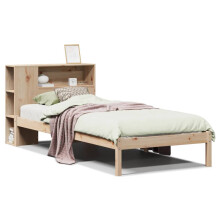 vidaXL Bücherregalbett ohne Matratze 75x190 cm Massivholz Kiefer