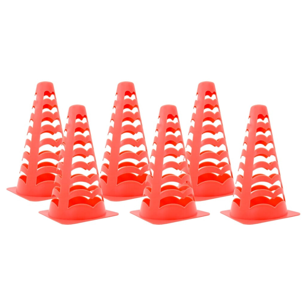 vidaXL Football Cones Soccer Training Cone Marker Cones 6 pcs Stackable Orange