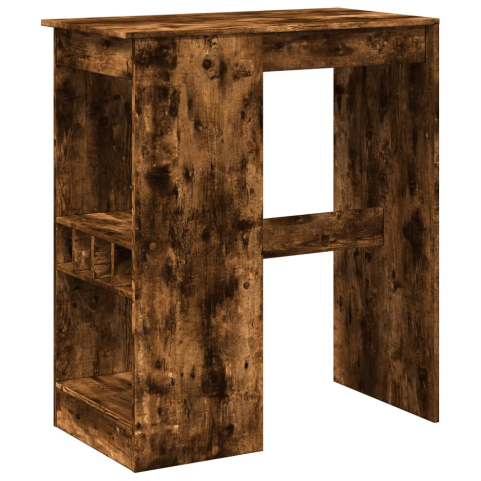 Vidaxl Bar Table With Racks Pub Table Bistro Table Smoked Oak Engineered Wood